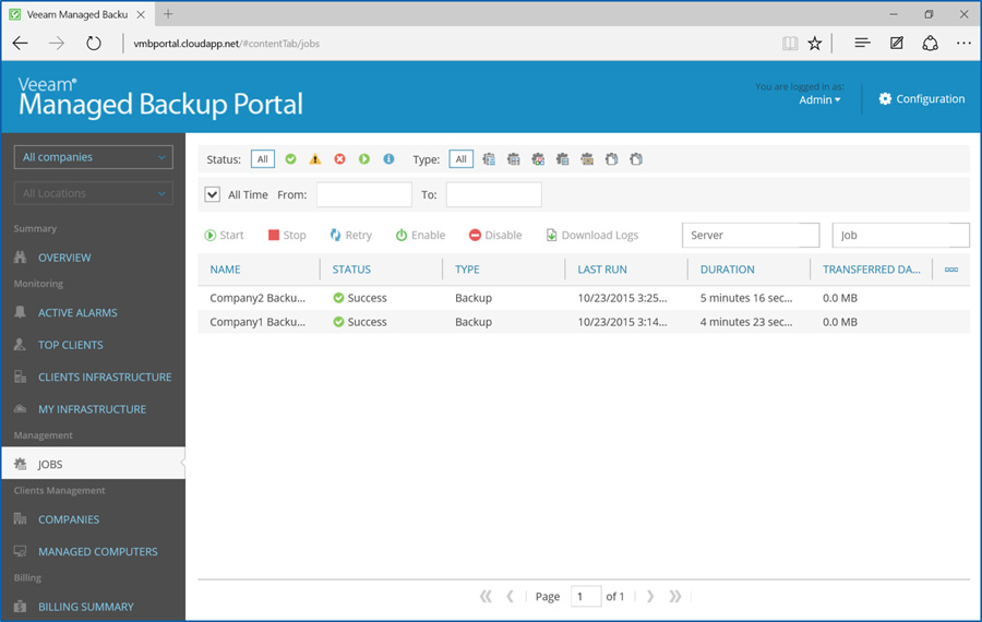 Veeam Managed Backup Portal Azure