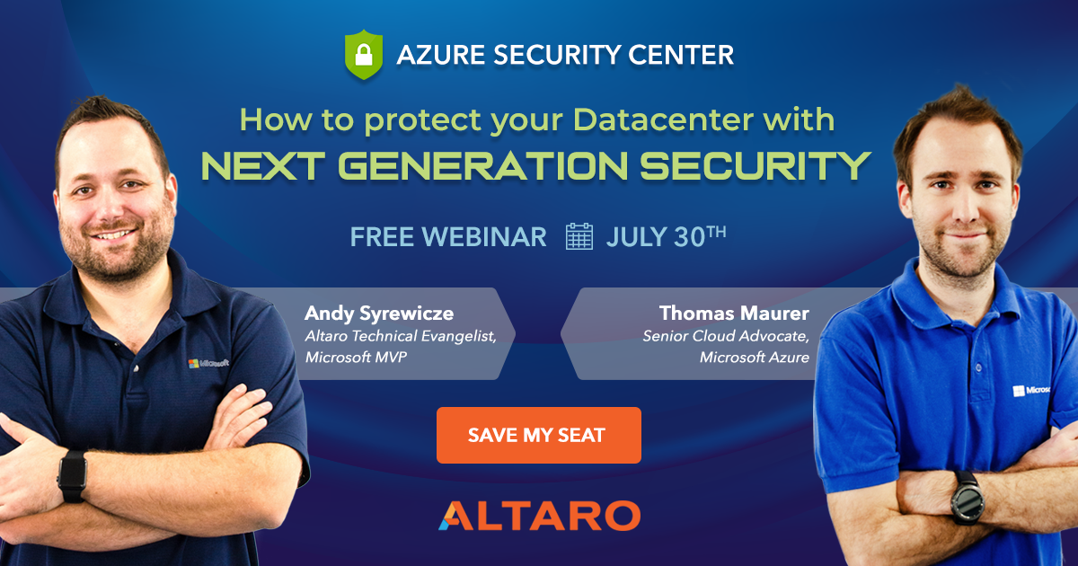 Altaro Wbinar Microsoft  Azure Security Center