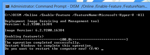Hyper-V Install DISM Windows 8