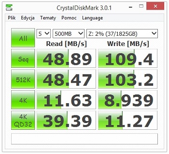asustor as-304t RAID0 benchmark disk speed