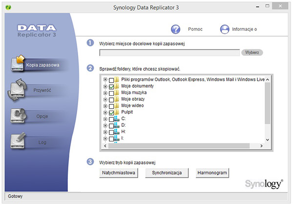 Synology DataReplicator 3 kopia zapasowa danych