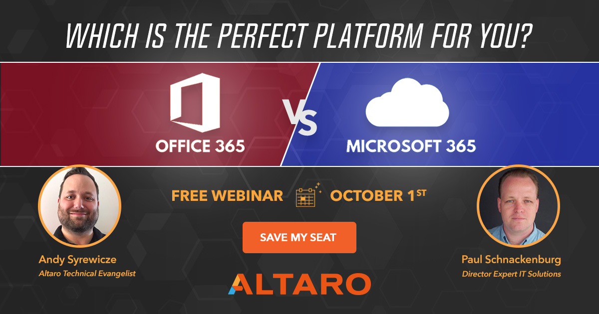 Altaro Webinar Office 365 vs. Microsoft 365